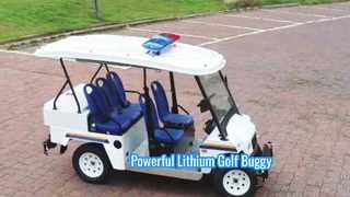 見る: 48V リチウム電池を搭載した警告灯付き 5 人乗り電動ゴルフバギー ショーケース